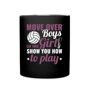 Beach Volley Frauen Volleyball Sport Geschenk - Tasse einfarbig - Schwarz - Vorne
