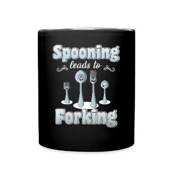 Wortwitz Kitchen Pun Restaurant Cuisine Couverts - Mug uni - noir - Devant