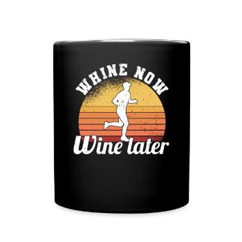 Marathon Läufer Laufsport Halbmarathon Wein - Tasse einfarbig - Schwarz - Vorne