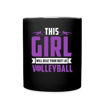 Beach Volley Frauen Volleyball Sport Geschenk - Tasse einfarbig - Schwarz - Vorne