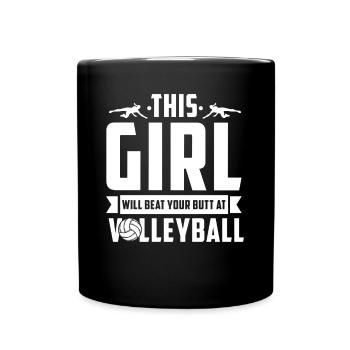 Beach Volley Frauen Volleyball Sport Geschenk - Tasse einfarbig - Schwarz - Vorne