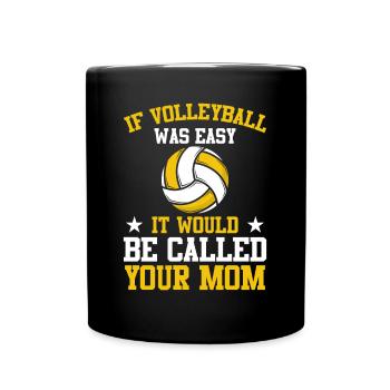 Beach Volley Frauen Volleyball Sport Geschenk - Tasse einfarbig - Schwarz - Vorne