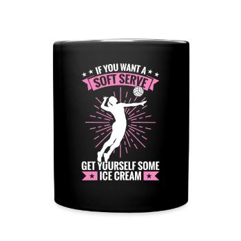 Beach Volley Frauen Volleyball Sport Geschenk - Tasse einfarbig - Schwarz - Vorne