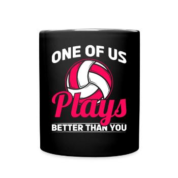 Beach Volley Frauen Volleyball Sport Geschenk - Tasse einfarbig - Schwarz - Vorne