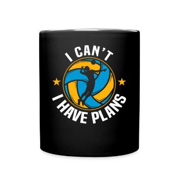 Beach Volley Frauen Volleyball Sport Geschenk - Tasse einfarbig - Schwarz - Vorne