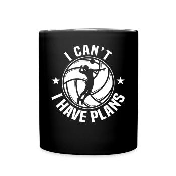 Beach Volley Frauen Volleyball Sport Geschenk - Tasse einfarbig - Schwarz - Vorne