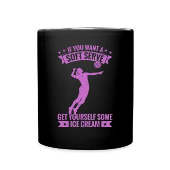 Beach Volley Frauen Volleyball Sport Geschenk - Tasse einfarbig - Schwarz - Vorne