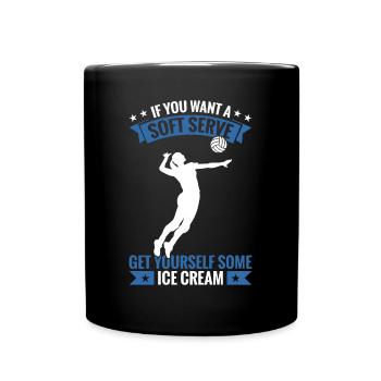 Beach Volley Frauen Volleyball Sport Geschenk - Tasse einfarbig - Schwarz - Vorne