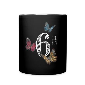 Sechster Geburtstag 6. Geburtstagshirt - Tasse einfarbig - Schwarz - Vorne