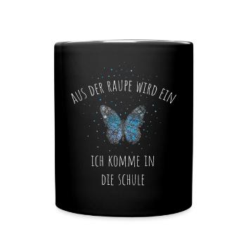 Erstklässler Einschulung Schulanfängerin - Tasse einfarbig - Schwarz - Vorne