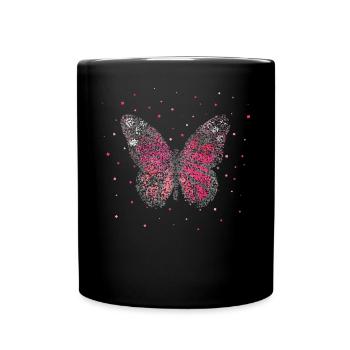 Schmetterling Schmetterlinge Floristin - Tasse einfarbig - Schwarz - Vorne