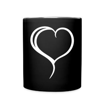 White Heart Simple - Full Colour Mug - black - Front