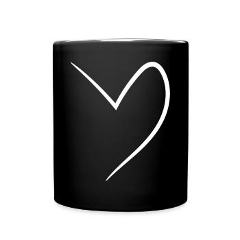 White Half Heart - Full Colour Mug - black - Front
