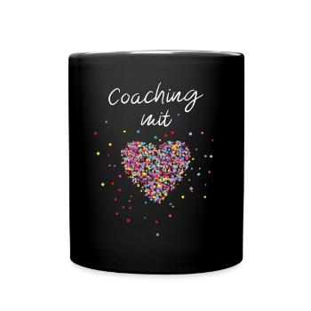 Coaching Mit Herz Mentorin Mentoring - Tasse einfarbig - Schwarz - Vorne