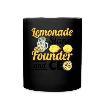 The boss of the lemonade stand takes care of it - Full Colour Mug - black - Front