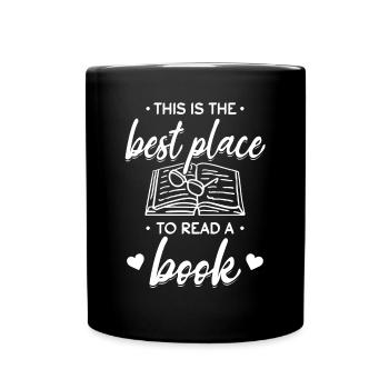 Librarian reading book This is the best place to go - Full Colour Mug - black - Front