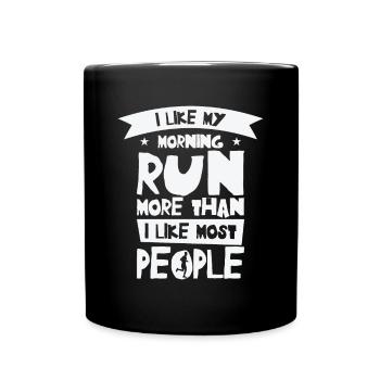 Jogger Runner Marathon Jogging Ski de fond - Mug uni - noir - Devant