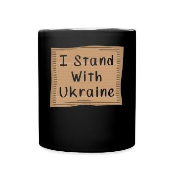 Je soutiens l’Ukraine - Mug uni - noir - Devant