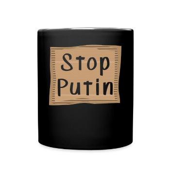 Stop Putin - Tasse einfarbig - Schwarz - Vorne