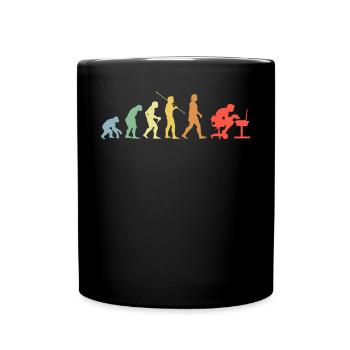 Zocken Evolution Retro Gaming Gamer - Tasse einfarbig - Schwarz - Vorne