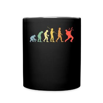 E-Gitarre Evolution Retro Musik Gitarrist - Tasse einfarbig - Schwarz - Vorne