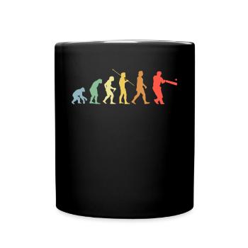 Chricket Evolution Retro Sport Chricket Player - Full Colour Mug - black - Front