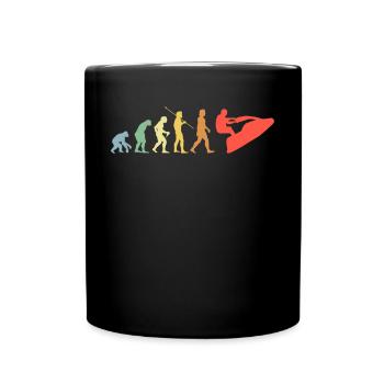 Jetski Evolution Retro Wasserfahrzeug Jetskifahrer - Tasse einfarbig - Schwarz - Vorne