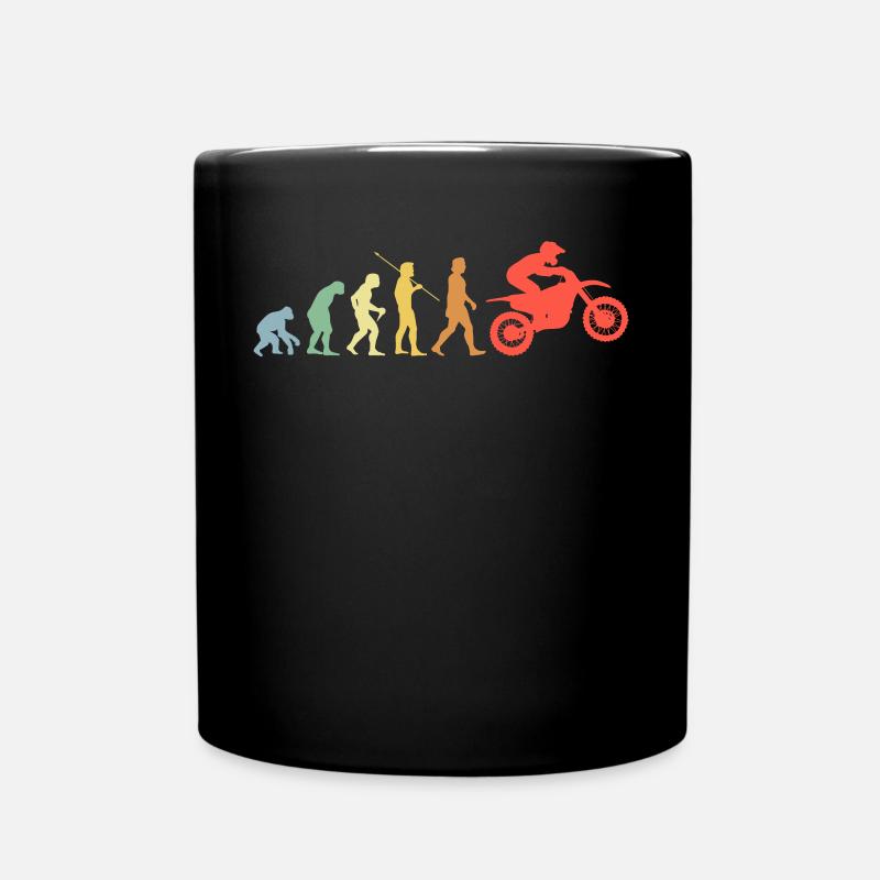 Motocross Evolution Retro Moto Motocross Rider - Mug uni - noir