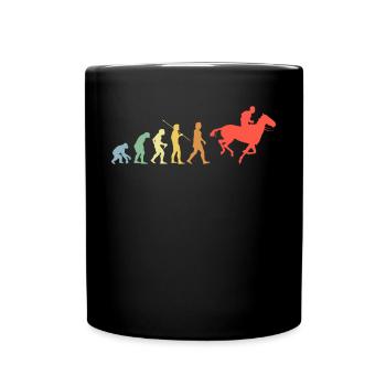 Pferd Reiten Evolution Retro Pferde Pferde Reiter - Tasse einfarbig - Schwarz - Vorne