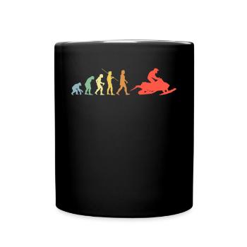 Snowmobile Evolution Retro Snowmobile - Full Colour Mug - black - Front