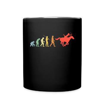 Pferd Und Bogen Evolution Retro Bogenschießen - Tasse einfarbig - Schwarz - Vorne