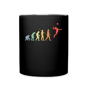 Volleyball Evolution Retro Beach Volleyball - Full Colour Mug - black - Front