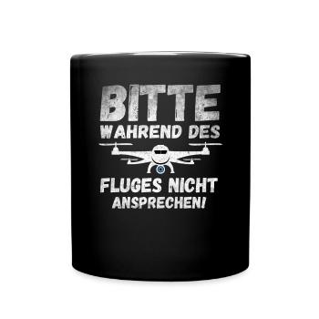 Drohne Drohnenpilot Quadrokopter Pilot - Tasse einfarbig - Schwarz - Vorne