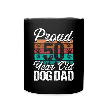 Fier chien de 50 ans Papa Amoureux des chiens 50e anniversaire - Mug uni - noir - Devant