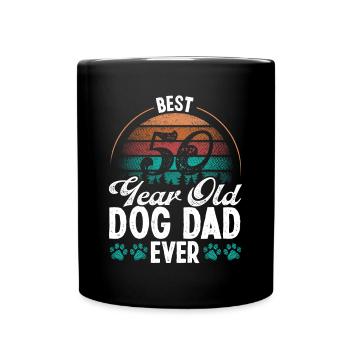 50 ans Meilleur chien Papa jamais Chien 50e anniversaire - Mug uni - noir - Devant
