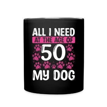 Chien de 50 ans Maman Chien Papa 50e anniversaire - Mug uni - noir - Devant