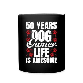 Chien de 50 ans Chien Maman Chien Papa 50e anniversaire - Mug uni - noir - Devant