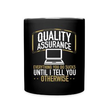 QA Engineering Code Testing Quality Assurance - Full Colour Mug - black - Front