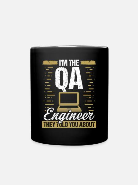 QA Engineering Code Quality Assurance Software - Full Colour Mug - black