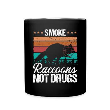 Raccoon Slayer Raccoons Vintage Raccoon Hunting - Full Colour Mug - black - Front