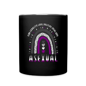 Asexual Pride Ace Pride Boho Regenbogen - Tasse einfarbig - Schwarz - Vorne