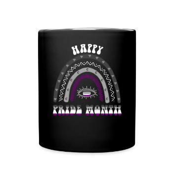 Boho Rainbow Happy Pride Mois Asexué - Mug uni - noir - Devant