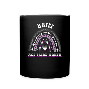 Happy Ace Pride Monat Asexueller Regenbogen - Tasse einfarbig - Schwarz - Vorne