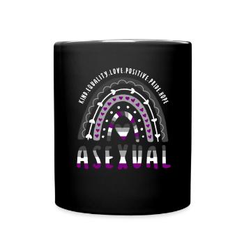 Asexueller Spruch Asexual Pride Ace Rainbow - Tasse einfarbig - Schwarz - Vorne
