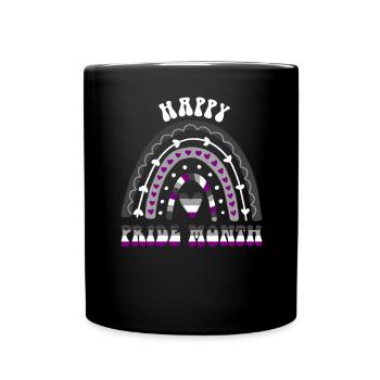 Happy Pride Month Ace Pride Regenbogen - Tasse einfarbig - Schwarz - Vorne