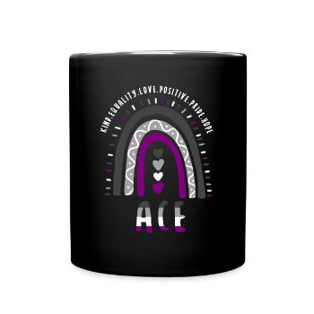 Ace Pride Boho Regenbogen - Tasse einfarbig - Schwarz - Vorne