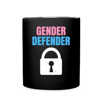 Gender Defender Zitat für einen Keeper der Gender - Tasse einfarbig - Schwarz - Vorne