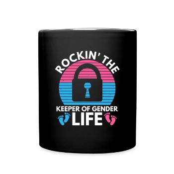 Gender Reveal Design für eine Gender-Hüterin - Tasse einfarbig - Schwarz - Vorne