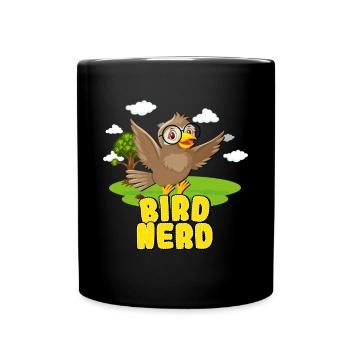 Bird Nerd Birding - Full Colour Mug - black - Front