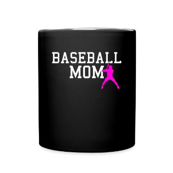 baseball mom - Tasse einfarbig - Schwarz - Vorne